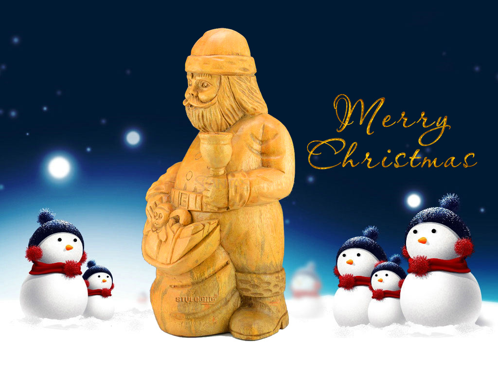 3D 2018 年圣誕節(jié)圣誕老人雕刻項目（由木工數(shù)控雕刻機制作）