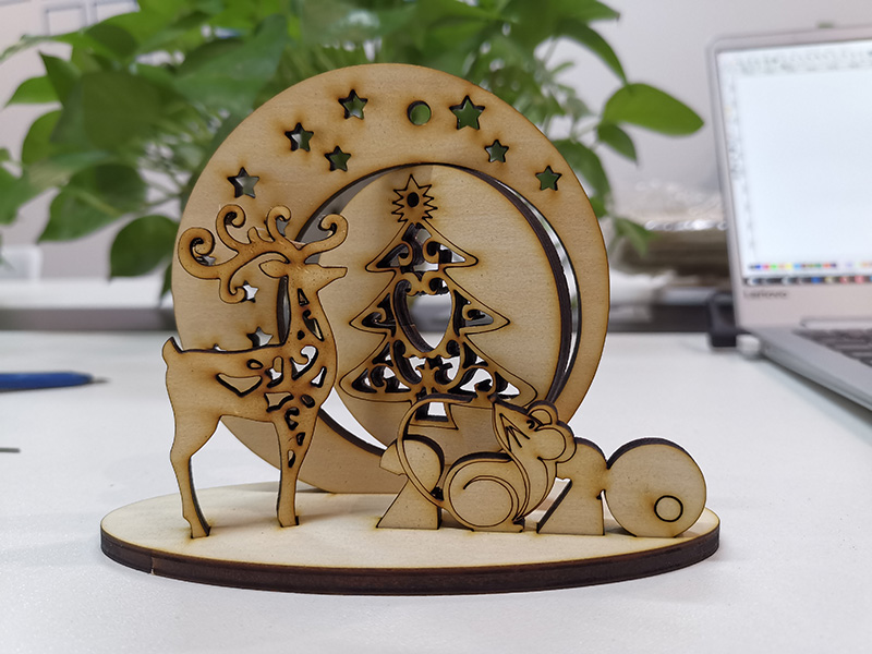 激光切割 3D 木制圣誕裝飾品 激光切割 3D 木制圣誕裝飾品